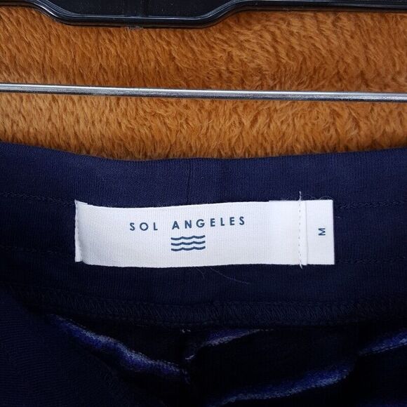 SOL ANGELES Mens Shorts Medium Blue Pull On CAPRI STRIPE Logo Drawstring $118 - Picture 4 of 10